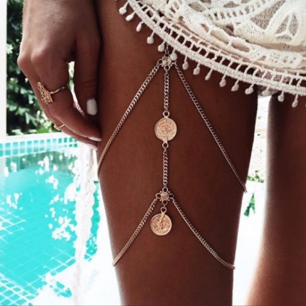 🎟️Boho layered coin thigh body chain - Picture 3 of 10